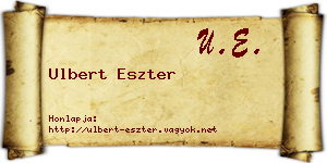 Ulbert Eszter névjegykártya